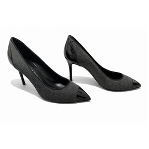 Giuseppe Zanotti Patent Pointed Toe Stiletto Heel Gray Size 35